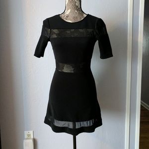 Topshop black mesh panel dress